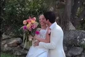 Home and Away star Ryan Bown marries his British EastEnders actress fiancée in relaxed harbourside wedding in Sydney